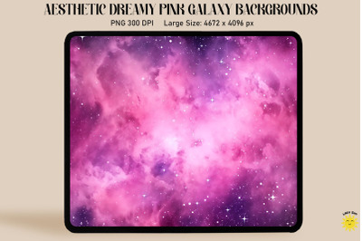 Ethereal Pink Space Scenes Backgrounds