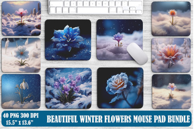 Beautiful Winter Flowers Mouse Pad