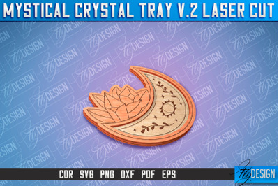 Mystical Crystal Tray Laser Cut SVG | Laser Cut SVG Design | CNC Files