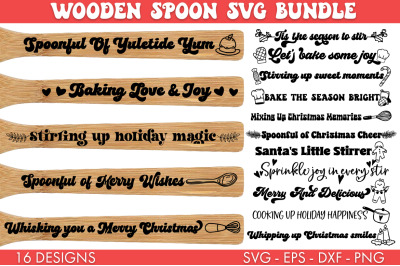 Wooden Spoon Christmas Sayings SVG Bundle PNG Sublimation