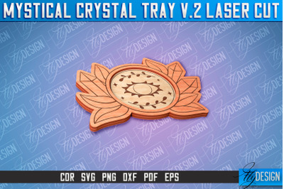 Mystical Crystal Tray Laser Cut SVG | Laser Cut SVG Design | CNC Files