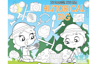 Historical Dig Digital Stamps (Lime and Kiwi Designs)