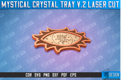 Mystical Crystal Tray Laser Cut SVG | Laser Cut SVG Design | CNC Files