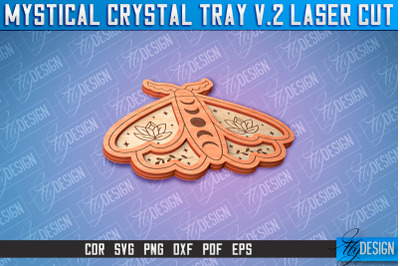 Mystical Crystal Tray Laser Cut SVG | Laser Cut SVG Design | CNC Files