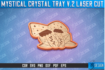 Mystical Crystal Tray Laser Cut SVG | Laser Cut SVG Design | CNC Files