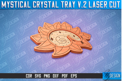 Mystical Crystal Tray Laser Cut SVG | Laser Cut SVG Design | CNC Files