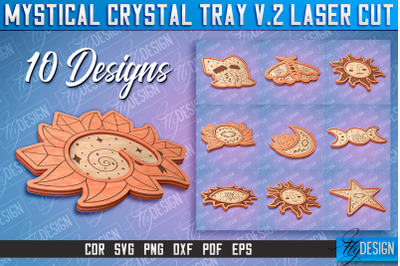 Mystical Crystal Tray Laser Cut SVG | Laser Cut SVG Design | CNC Files