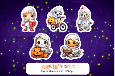 Cartoon ghost sticker | Halloween sticker PNG sublimation