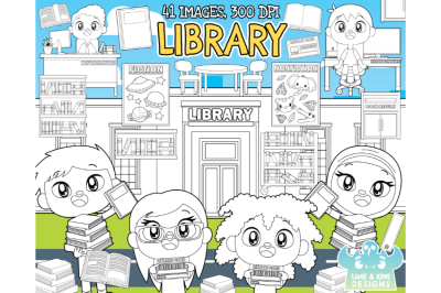 Library Digital Stamps (Lime and Kiwi Designs)