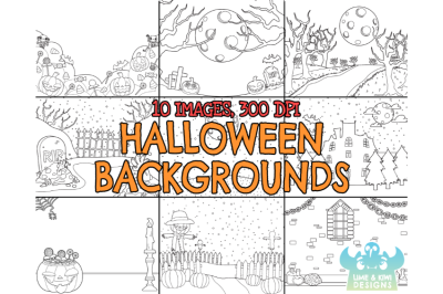 Black and White Hallowen Backgrounds (Lime and Kiwi Designs)