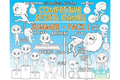 Competitive Sports Games - Summer Pack 1 Digital Stamps