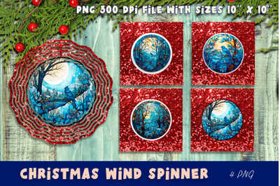 Winter forest Christmas wind spinner | Sublimation