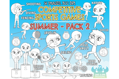 Competitive Sports Games - Summer Pack 2 Digital Stamps
