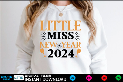 little miss new year 2024 svg