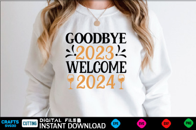 goodbye 2023 welcome 2024 svg