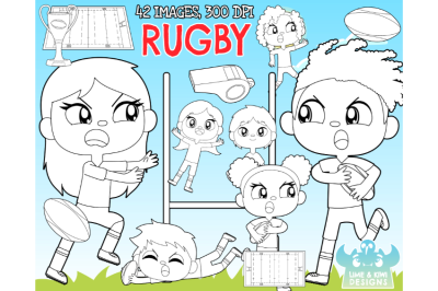 Rugby Digital Stamps (Lime and Kiwi Designs)