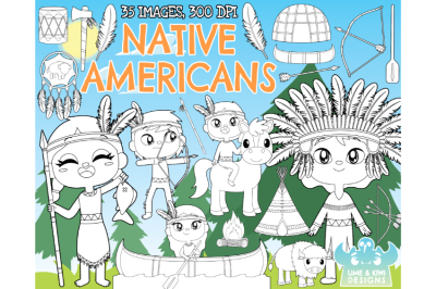 Native Americans Digital Stamps (Lime and Kiwi Designs)