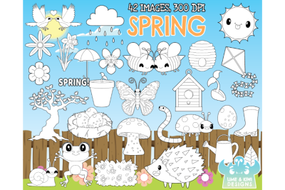 Spring Digital Stamps (Lime and Kiwi Designs)