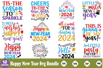 Happy new year svg bundle New Year Quotes Svg design&2C;