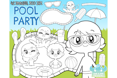 Pool Party Digital Stamps (Lime and Kiwi Designs)