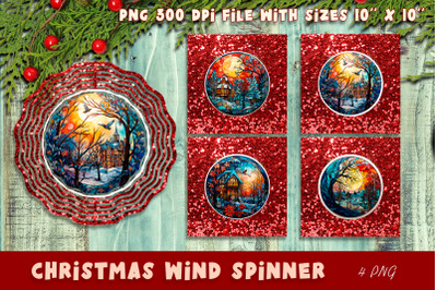 Winter forest Christmas wind spinner | Sublimation