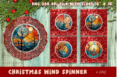 Winter forest Christmas wind spinner | Sublimation