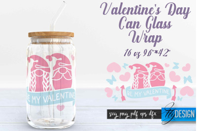 Valentines Day Glass Can Wrap SVG