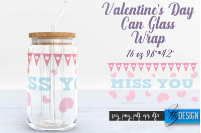 Valentines Day Glass Can Wrap SVG