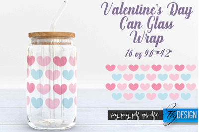 Valentines Day Glass Can Wrap SVG