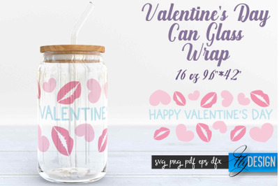 Valentines Day Glass Can Wrap SVG