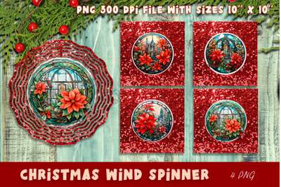 Christmas wind spinner sublimation | Poinsettia PNG