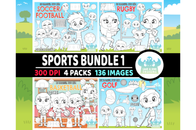 Sports Digital Stamps Bundle 1 (Lime and Kiwi Designs)