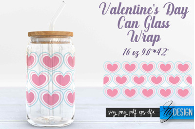 Valentines Day Glass Can Wrap SVG