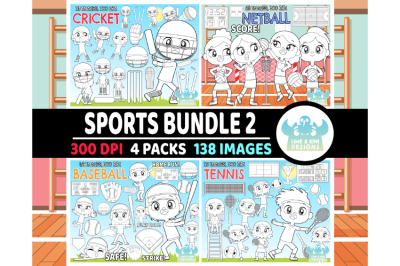 Sports Digital Stamps Bundle 2 (Lime and Kiwi Designs)