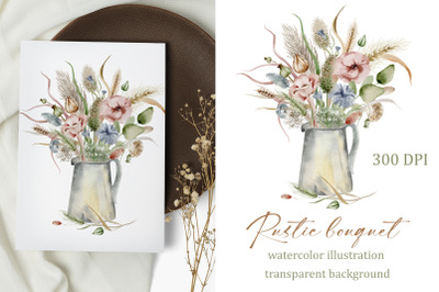 Rustic Bouquet Wildflower Sublimation PNG