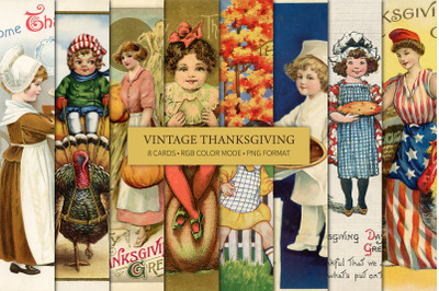 8 Vintage Thanksgiving Cards