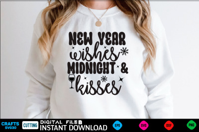 new year wishes midnight &amp;amp; kisses svg