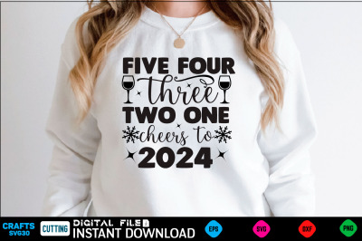 five four three two one cheers to 2024 svg