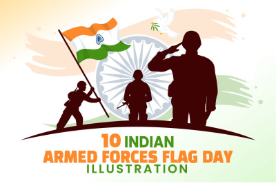 10 Indian Armed Forces Flag Day Illustration