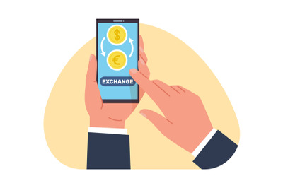 Foreign exchange services, money exchange online on your smartphone th