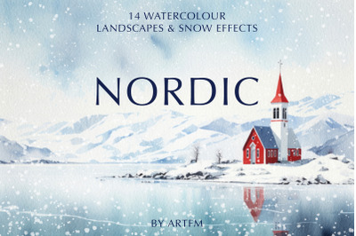 NORDIC Watercolour Landscape Backgrounds