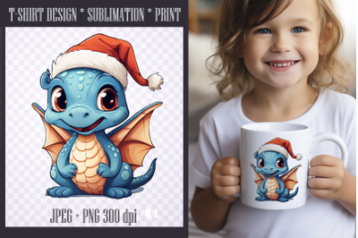 Christmas Dragon Sublimation|PNG|JPEG