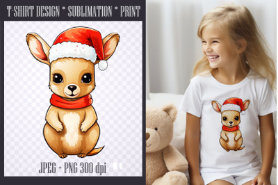 Christmas KANGAROO Sublimation PNG|JPEG