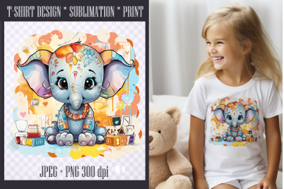 Baby Elephant Sublimation PNG|JPEG