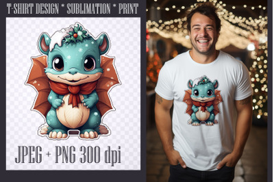 Christmas Dragon Sublimation|PNG|JPEG