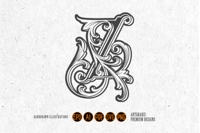 Letter Z monogram logo classic luxury flourish monochrome