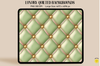 Luxury Light Green Quilted Background