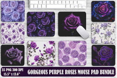 Gorgeous Purple Roses Mouse Pad Design