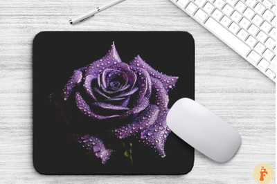 Romantic Purple Rose Mouse Pad Design