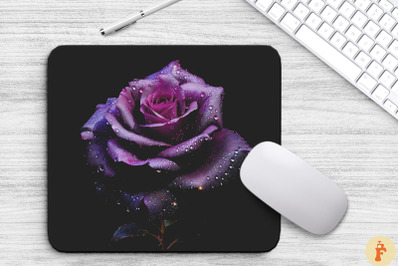 Romantic Purple Rose Mouse Pad Design